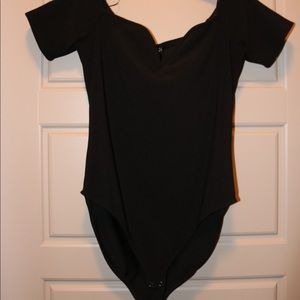Off the Shoulder Black Bodysuit